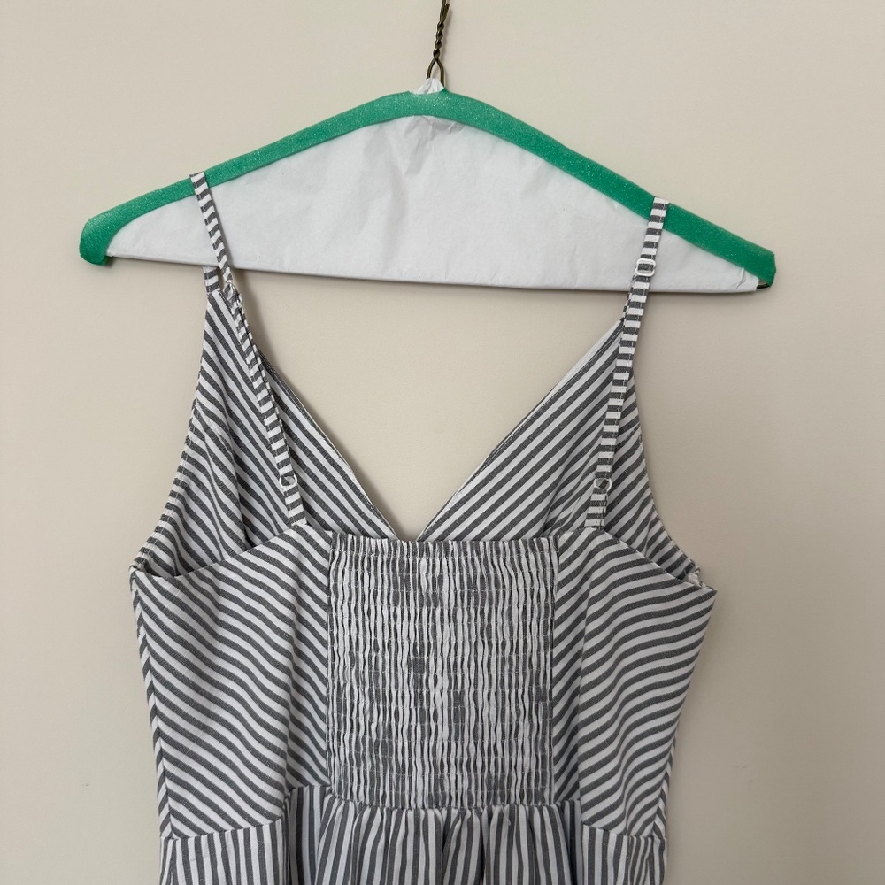Blooming Jelly Womens V Neck Dress Sleeveless Spaghetti Strap Button Down Stripe - Picture 8 of 14